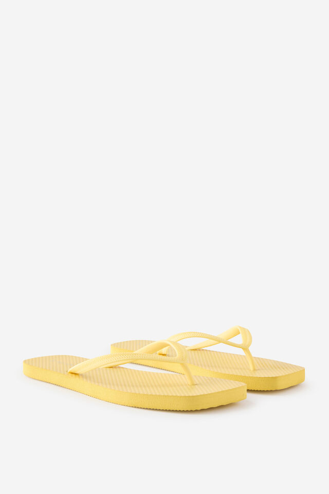 Square Toe Flip Flop, PALE YELLOW