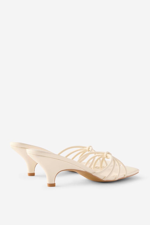 Penny Strappy Kitten Heel, IVORY PU