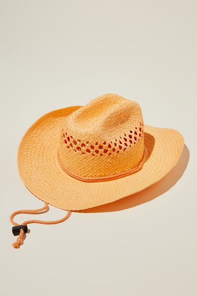 Maddie Straw Cowboy Hat, SOFT ORANGE