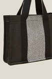The Stand By Tote, BLACK WOVEN TEXTURE - alternate image 2
