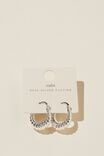 Brinco - Mid Hoop Earring, STERLING SILVER PLATED FRENCHY - vista alternativa 2