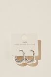 Mid Hoop Earring, STERLING SILVER PLATED FRENCHY - alternate image 2
