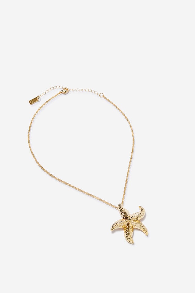 Pendant Necklace, UP STARFISH GOLD