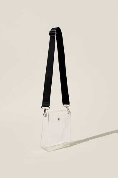 Bolsa - Commuter Cross Body, TRANSPARENT BLACK