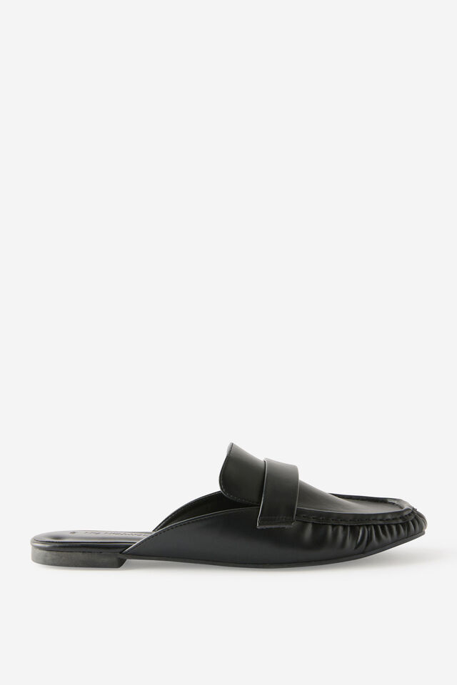 Taylor Loafer Mule, BLACK SMOOTH