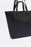 Pia Shopper Tote Bag, BLACK PU - alternate image 2