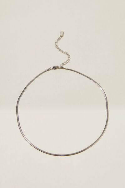 Waterproof Fine Chain Necklace, STAINLESS STEEL HERRINGBONE