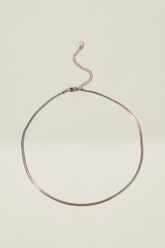 Waterproof Fine Chain Necklace, STAINLESS STEEL HERRINGBONE