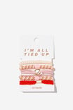 All Tied Up Hair Tie Pack, PINK RED/METALLIC - alternate image 1