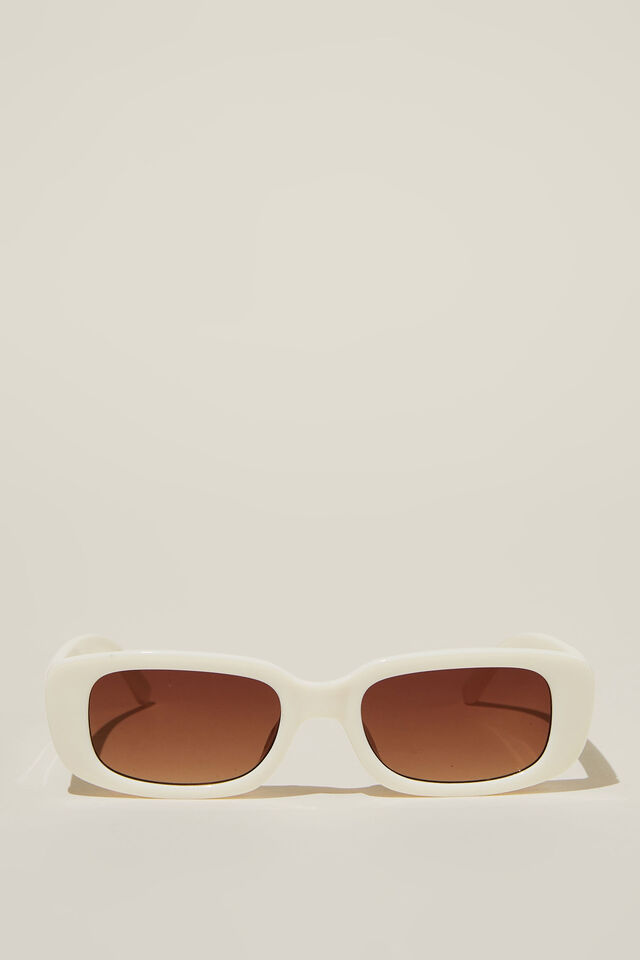 Abby Rectangle Sunglasses, IVORY