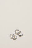 2Pk Small Earring, STERLING SILVER PLATED DIAMANTE - alternate image 1