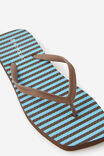 Square Toe Flip Flop, CHOC/BLUE STRIPE - example image 2