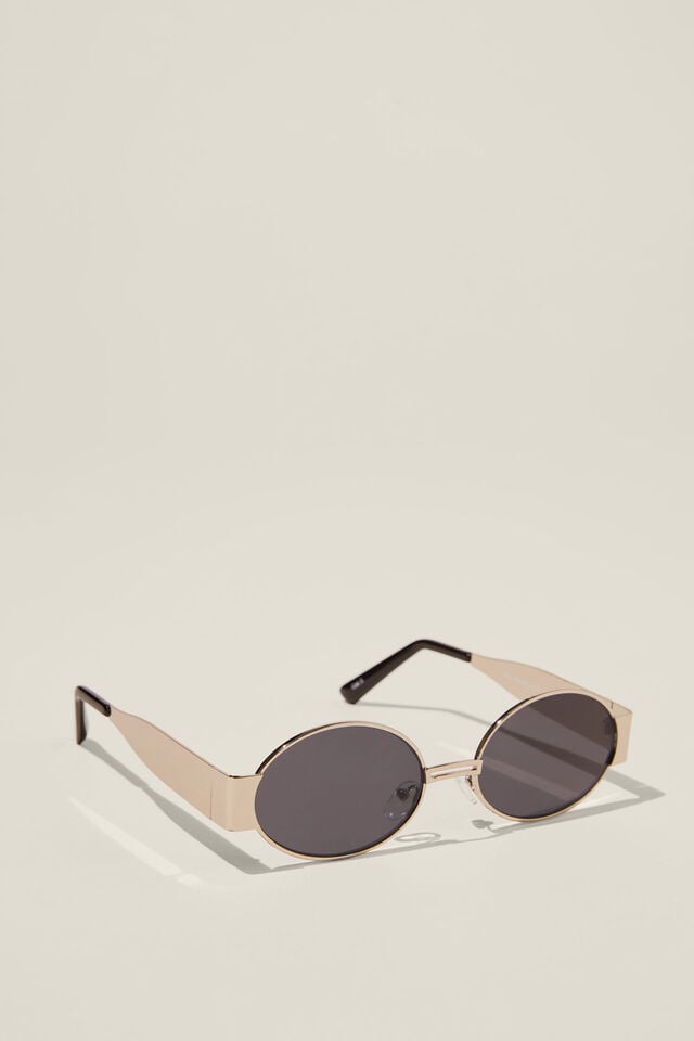 Izzy Round Metal Sunglasses, SILVER/SMOKE