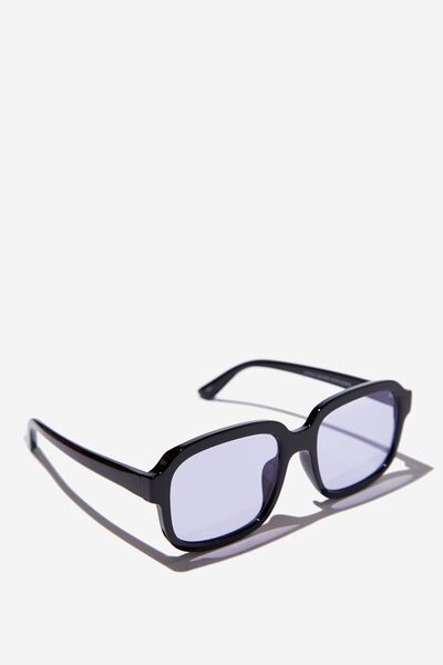 Stevie Square Sunglasses, BLACK/LILAC