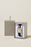 Classic Watch, GOLD PLATED RECTANGLE BLACK BAND - alternate image 2