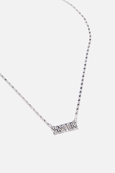 Premium Treasures Necklace Silver Plated, STERLING SILVER PLATED SISTER