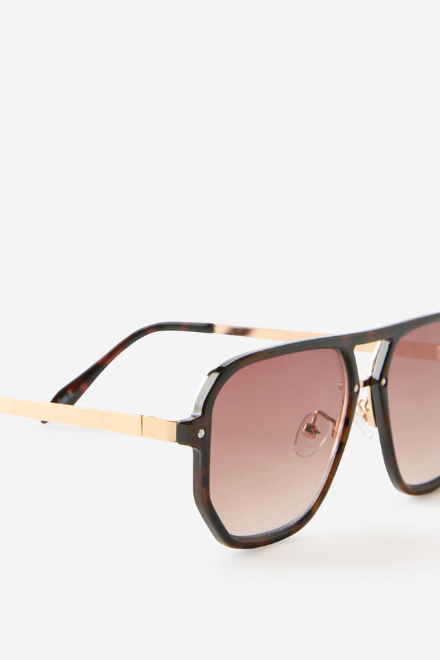 Mikayla Aviator Sunglasses, DEEP TORT/BROWN GRADIENT
