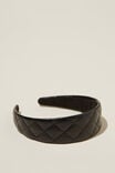 Tiara De Cabelo - Paris Padded Headband, BLACK QUILTED - vista alternativa 1