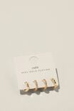 Brinco - 2Pk Small Earring, GOLD PLATED DIAMANTE - vista alternativa 1