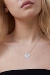 Personalised Premium Pendant Necklace Silver Plate, STERLING SILVER PLATED HEART - alternate image 1