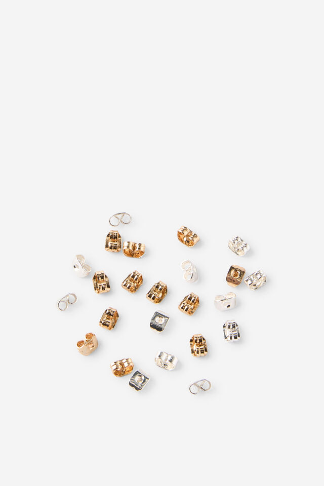 Earring Backs, MIXED GOLD AND SILVER BUTTERFLY BACKS