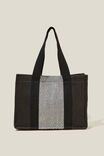 The Stand By Tote, BLACK WOVEN TEXTURE - alternate image 1