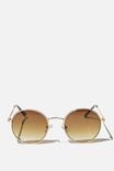 Emmi Metal Frame Sunglasses, BROWN/ GOLD - alternate image 1