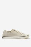 Harlow Lace Up Plimsoll, NEUTRAL LINEN