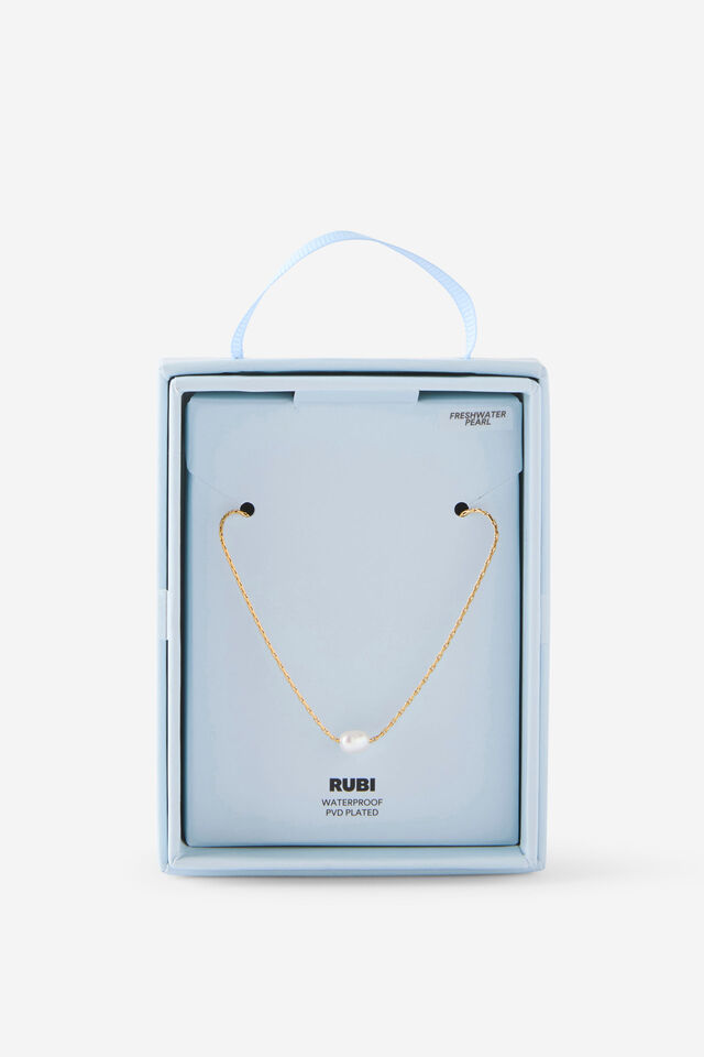 Waterproof Gifting Necklaces - Freshwater Pearl, GOLD FRESHWATER PEARL