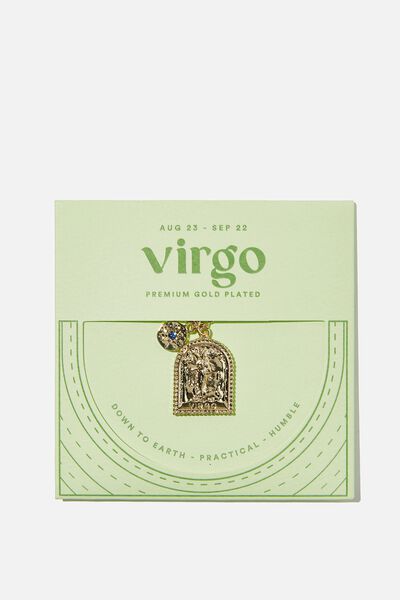Premium Zodiac Necklace Gold Plated, GOLD PLATED VIRGO