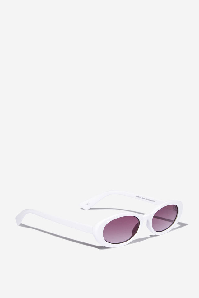 Ophelia Oval Sunglasses, ECRU