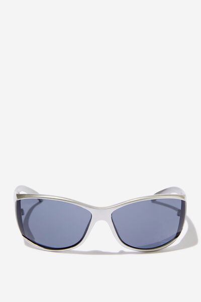 Lyla Sheild Sunglasses, SILVER/BLACK