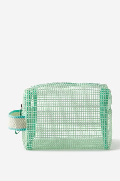 Holiday Mesh Cosmetics Case, MINT