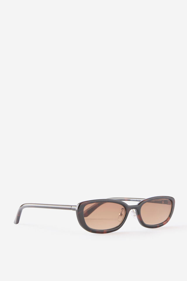 Elowen Rectangle Sunglasses, DEEP TORT/METAL