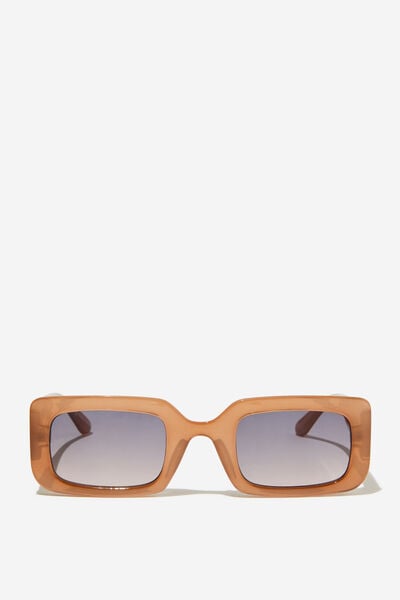 Heidi Rectangle Sunglasses, SMOKE