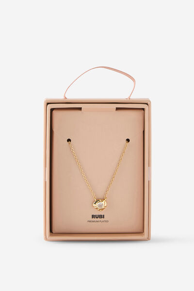 Premium Plated Gifting Necklaces, GOLD MOLTEN CUBIC ZIRCONIA