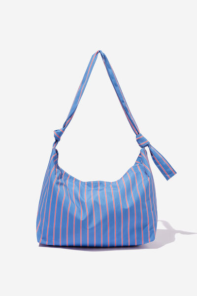 Alex Knotted Slouchy Tote, BLUE & RED STRIPE