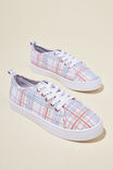 Saylor Lace Up Plimsoll, ORCHID CHECK - alternate image 2