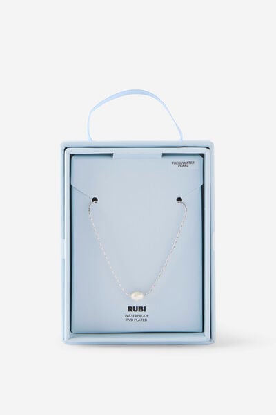 Waterproof Gifting Necklaces - Freshwater Pearl, SILVER FRESHWATER PEARL