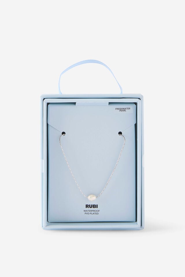 Waterproof Gifting Necklaces - Freshwater Pearl, SILVER FRESHWATER PEARL