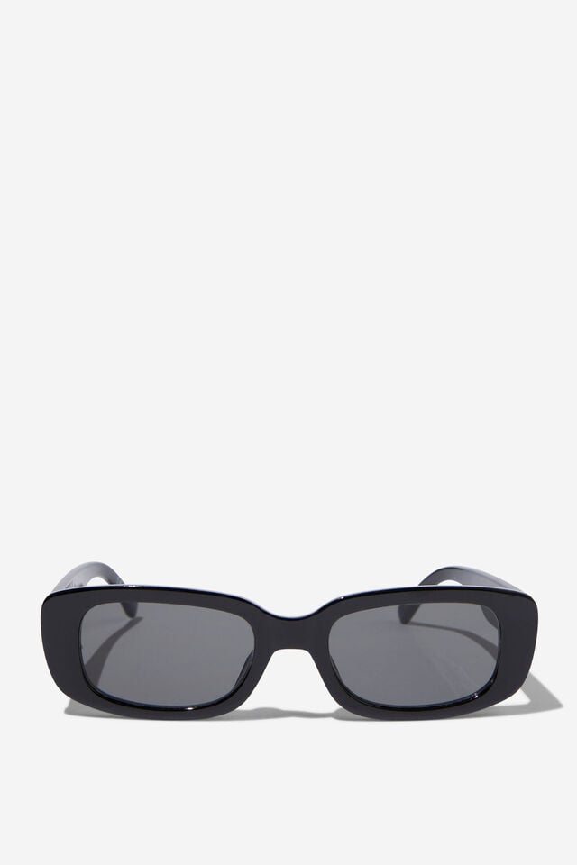 Abby Rectangle Sunglasses, BLACK