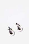 Small Charm Earring, UP SILVER WATERDROP - alternate image 1