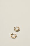 Small Hoop Earring, GOLD PLATED TWIST - alternate image 1
