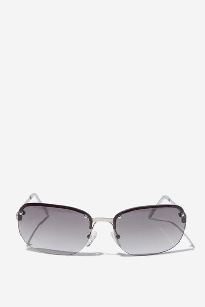 Jay Rimless Sunglasses, SILVER/KHAKI