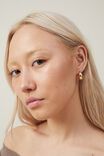 Small Charm Earring, GOLD PLATED TEAR DROP STUD - alternate image 1