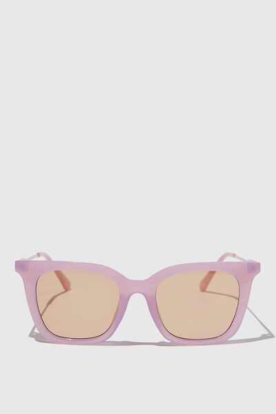 Cindy Square Sunglasses, LILAC/GOLD