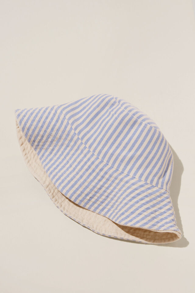 Reversible Bianca Bucket Hat, SAN SEBASTIAN/ECRU BLUE STRIPE