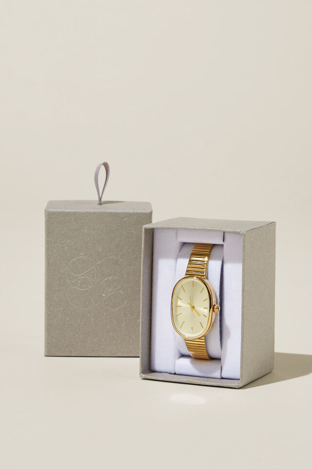 Classic Watch, GOLD PLATED OVAL FLAT BAND