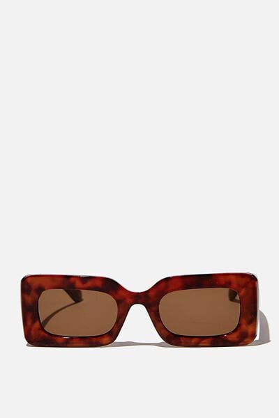 Óculos de Sol - Gigi Square Sunglasses, TORT