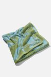 Personalised Bondi Rectangle Towel, BLUE AND GREEN RETRO TROPICAL